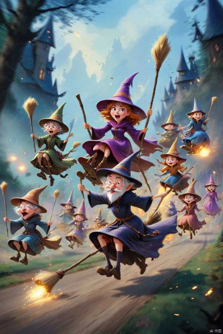 Flying Broomstick Race/飞行扫帚比赛/飛行ほうきの競争