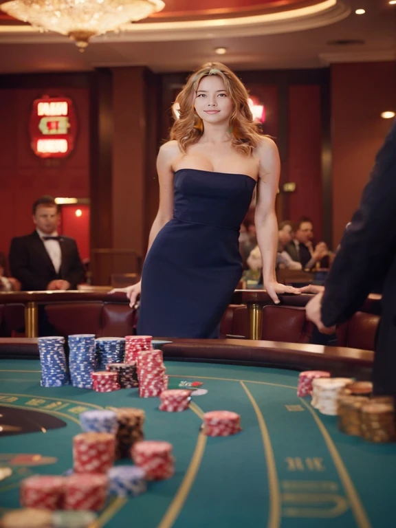 femme blonde dans une robe 