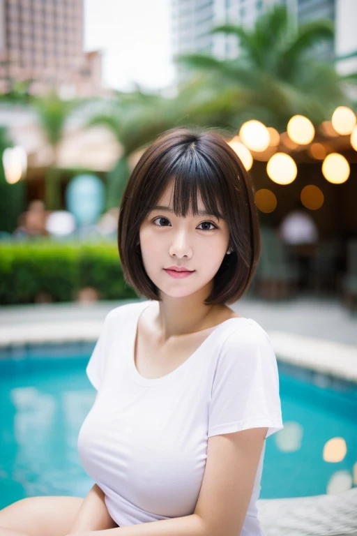 白いTシャツの彼女