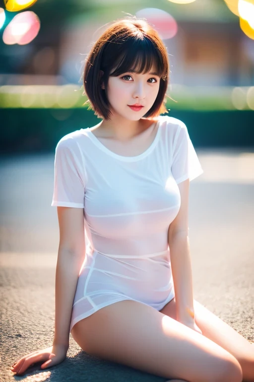 白いTシャツの彼女