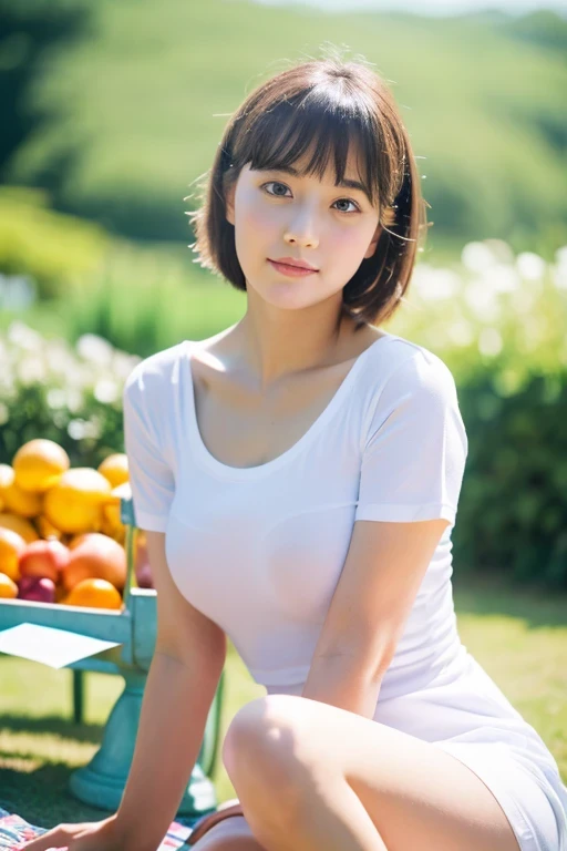白いTシャツの彼女