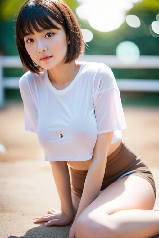 白いTシャツの彼女