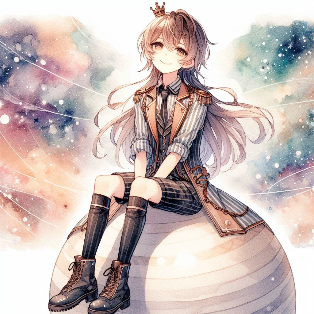 惑星に乗った皇子、日本のアニメ、水彩イラスト