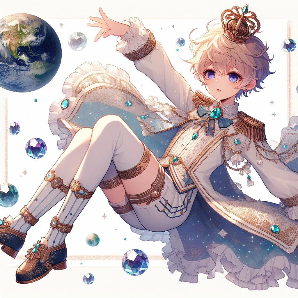 惑星に乗った皇子、日本のアニメ、水彩イラスト