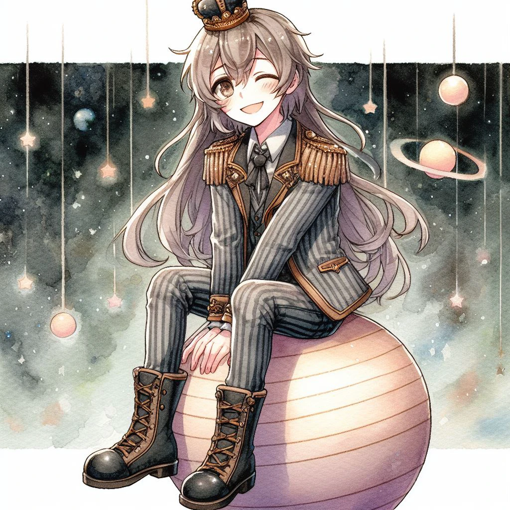 惑星に乗った皇子、日本のアニメ、水彩イラスト