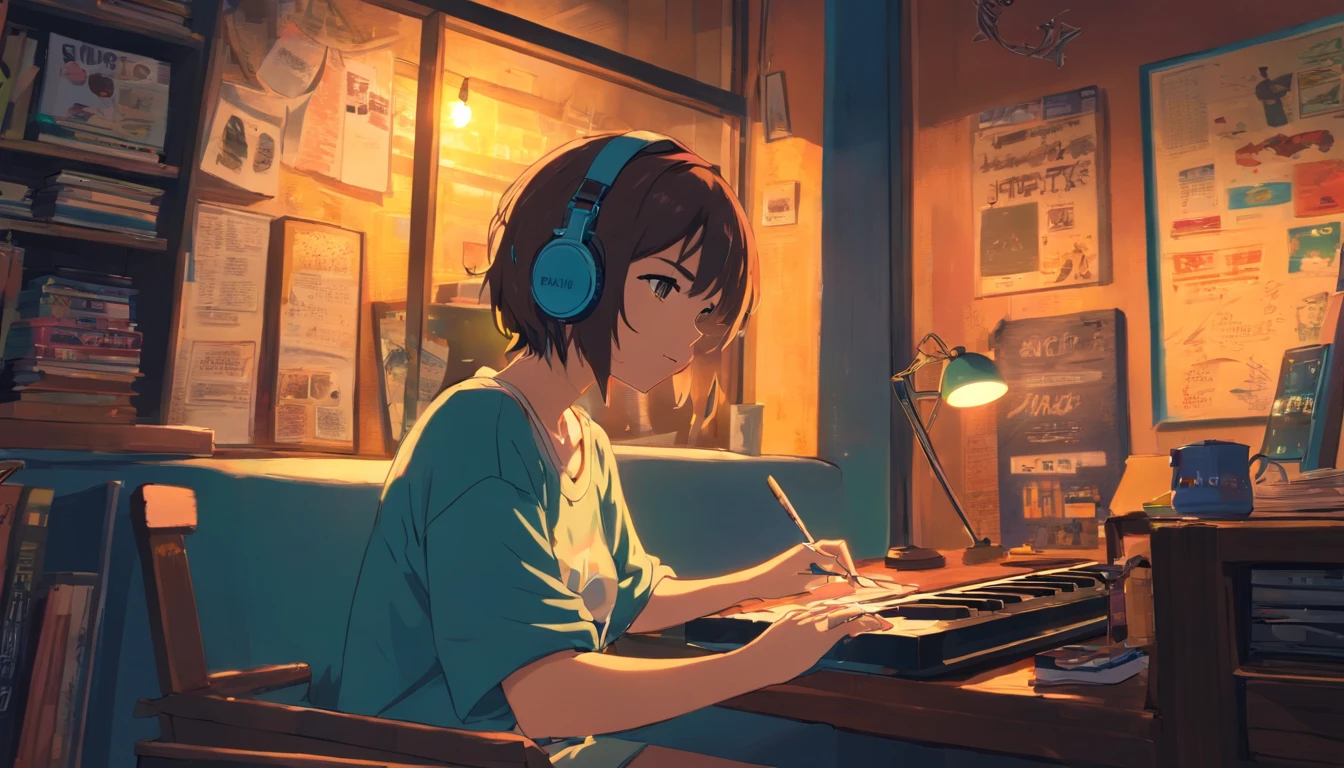 Anime Garotinha Estudando 