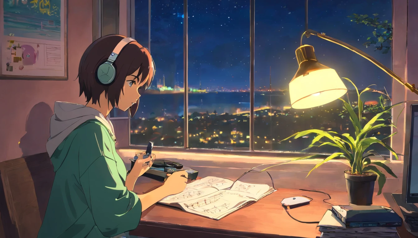 Anime Garotinha Estudando 