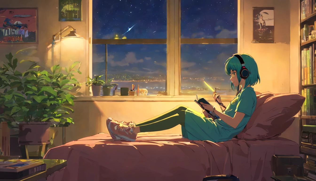 Anime Garotinha Estudando 