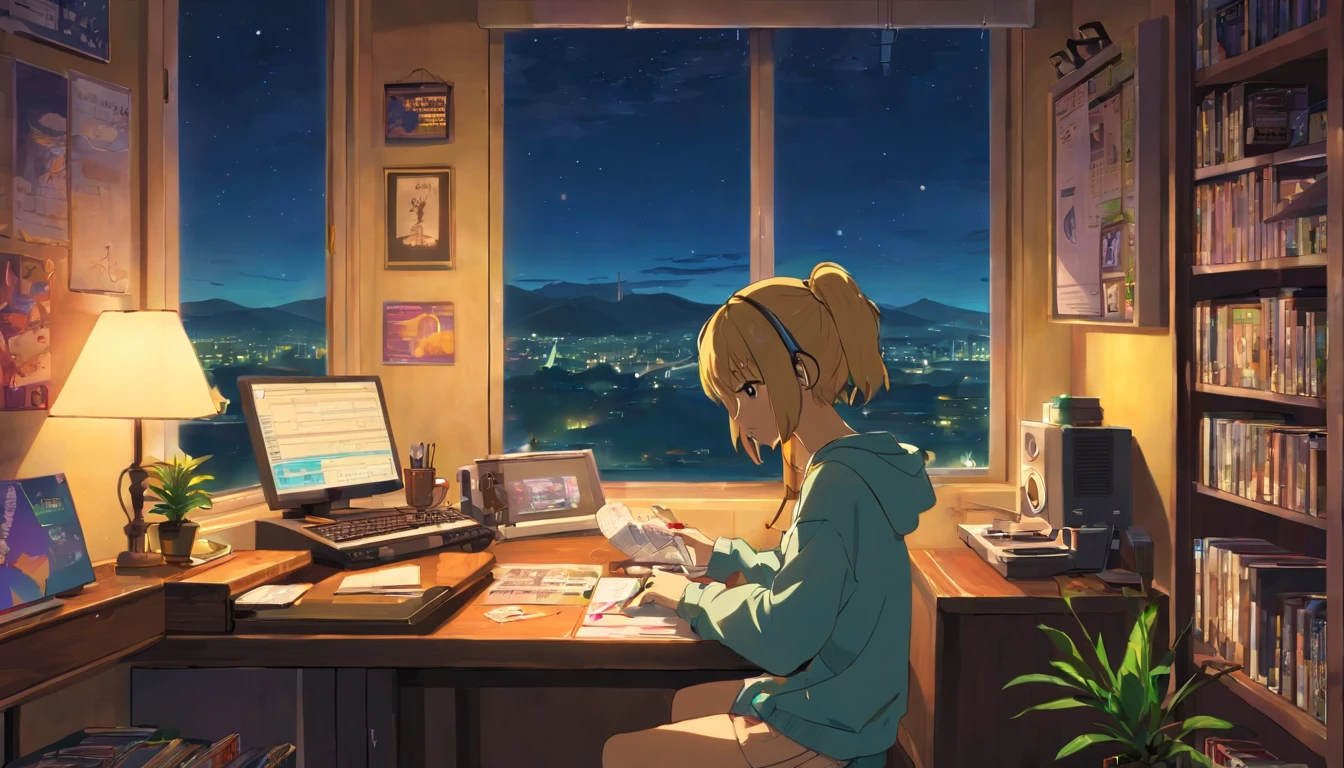 Anime Garotinha Estudando 