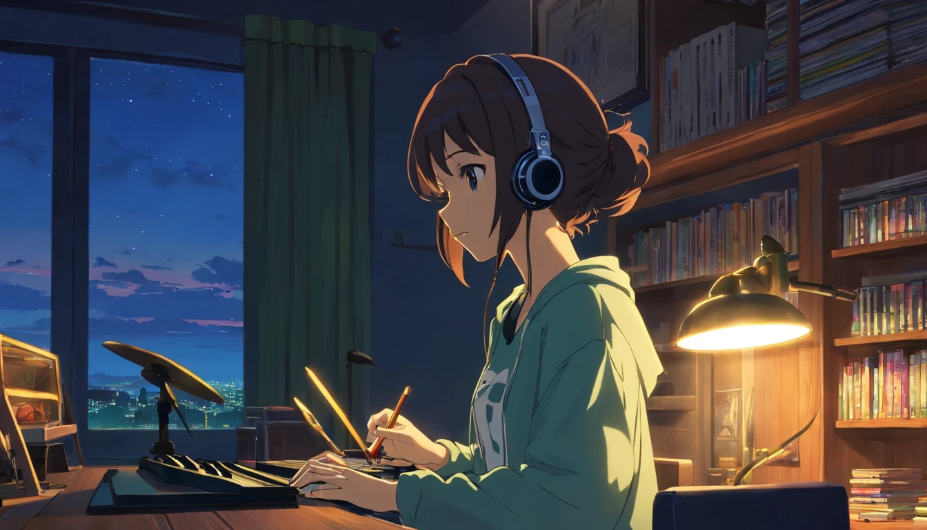 Anime Garotinha Estudando 