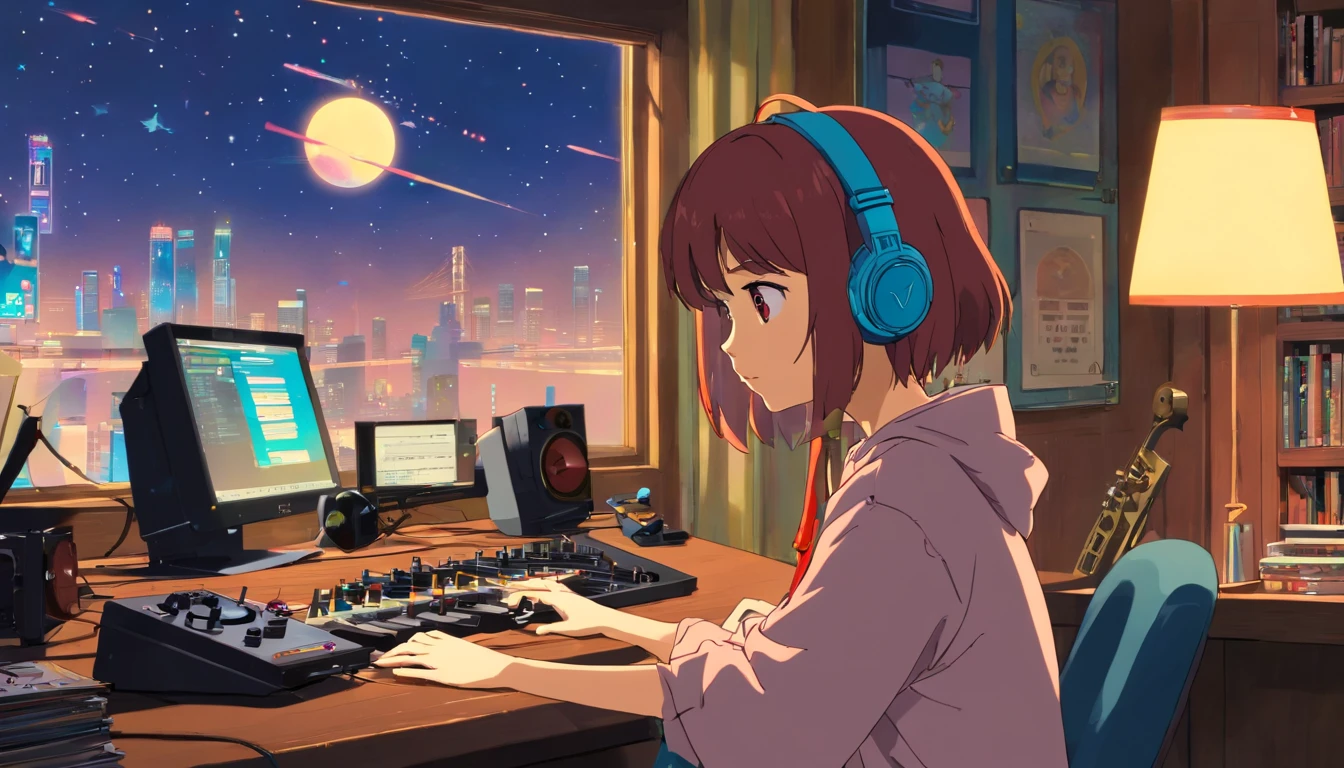 Anime Garotinha Estudando 