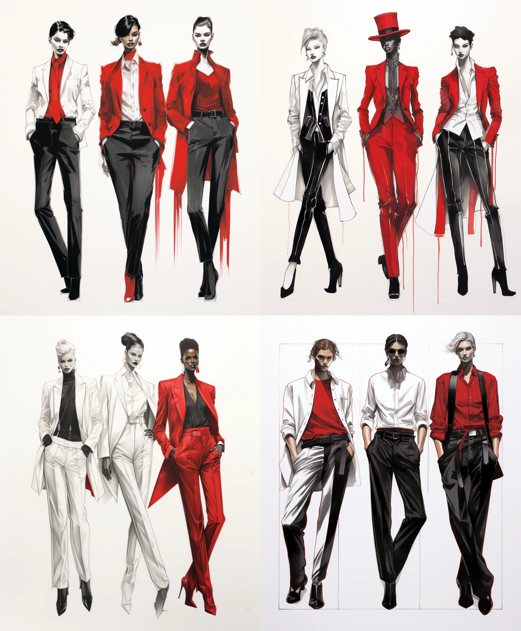 Moda in red white and black