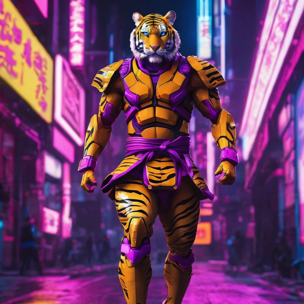 cyberpunk ninja tiger