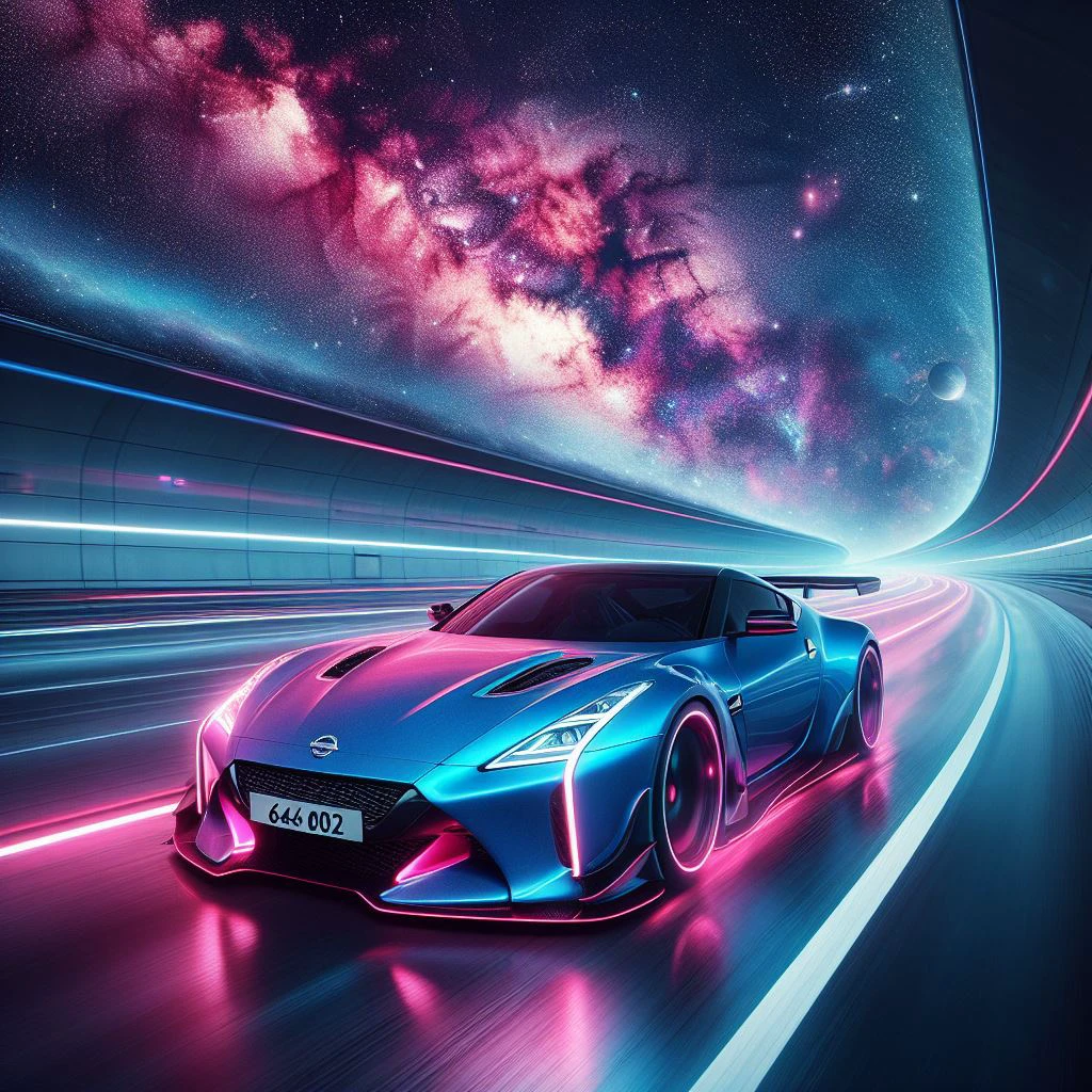 2 supercars Nissan 640Z blue and pink electric color