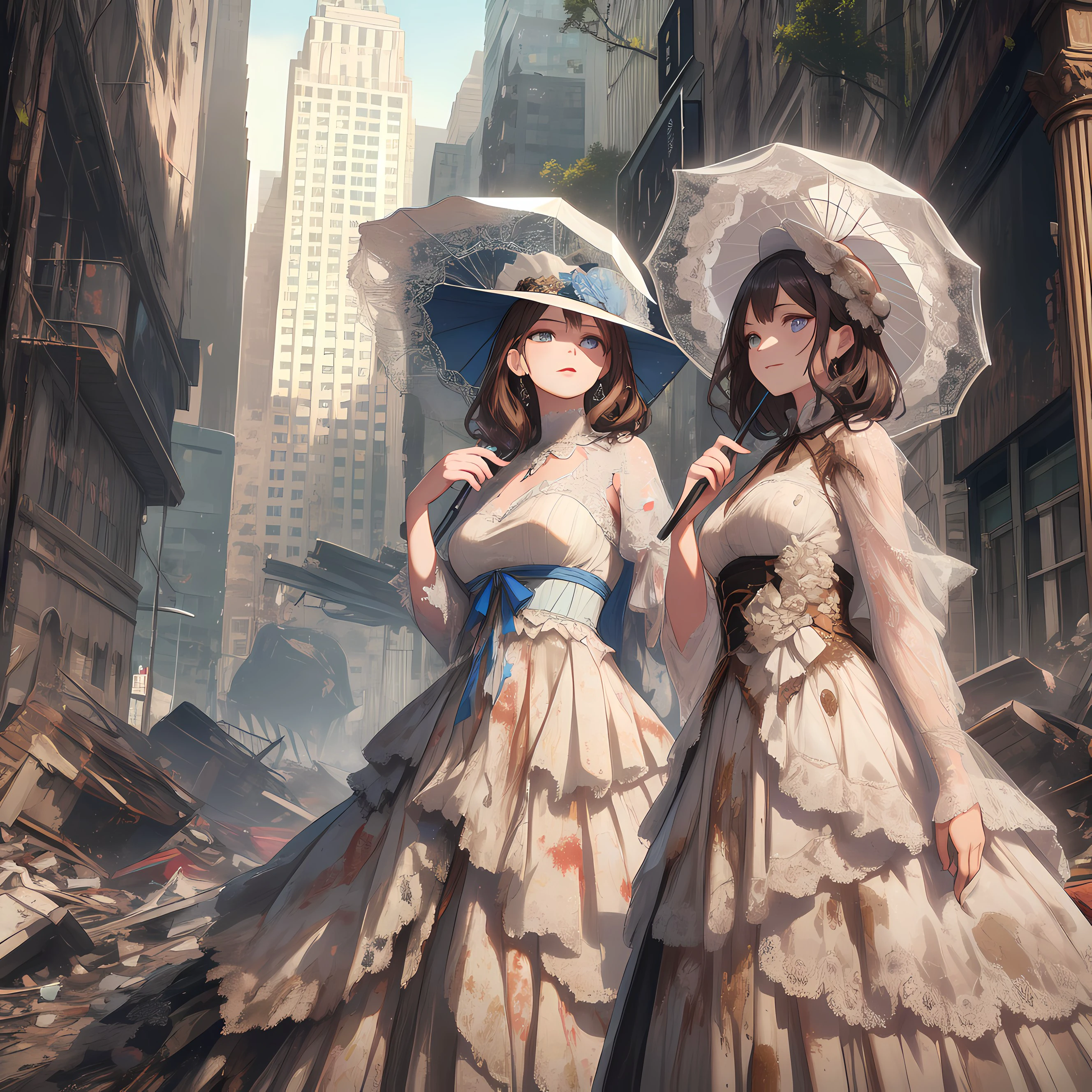 廃墟とドレス