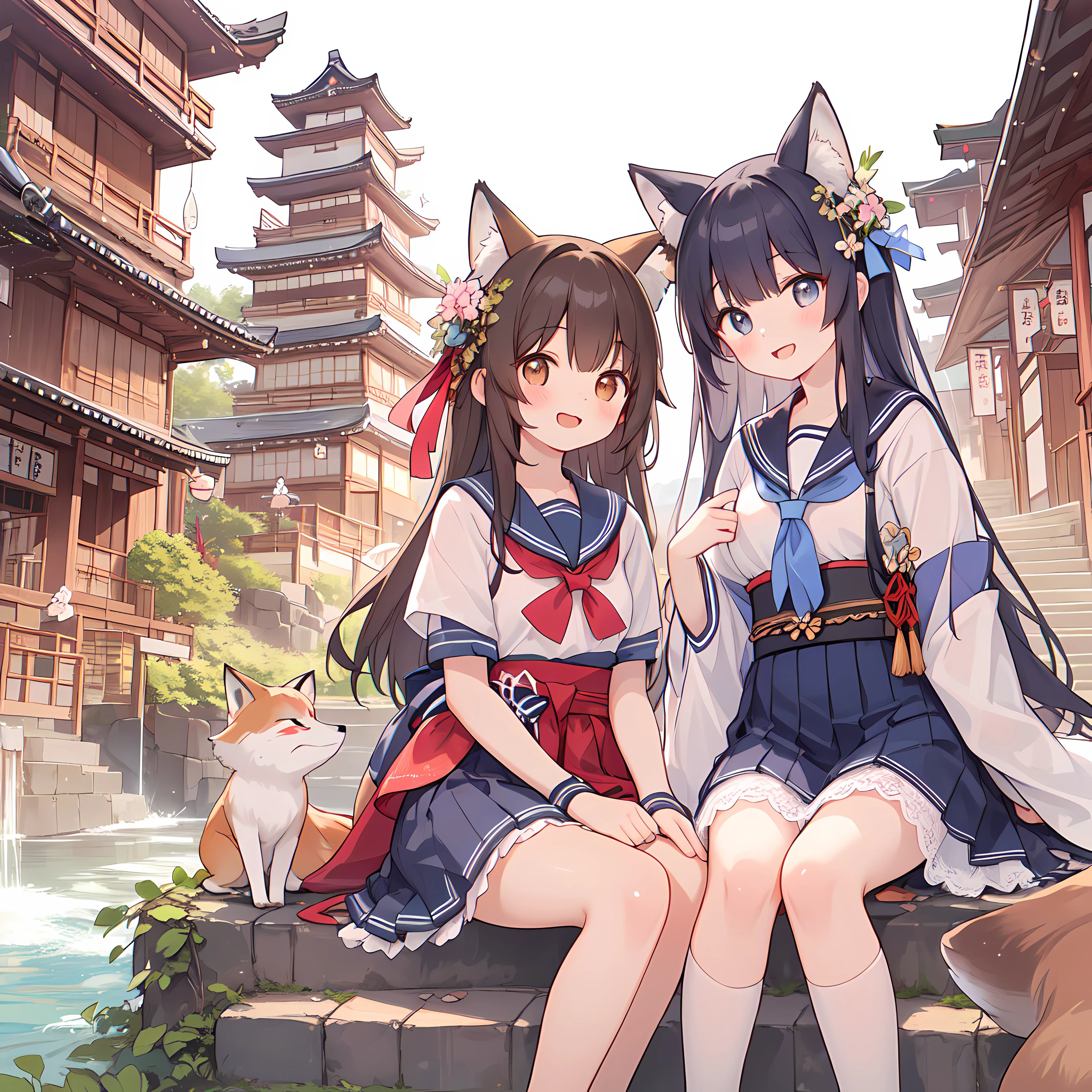 古都と狐少女