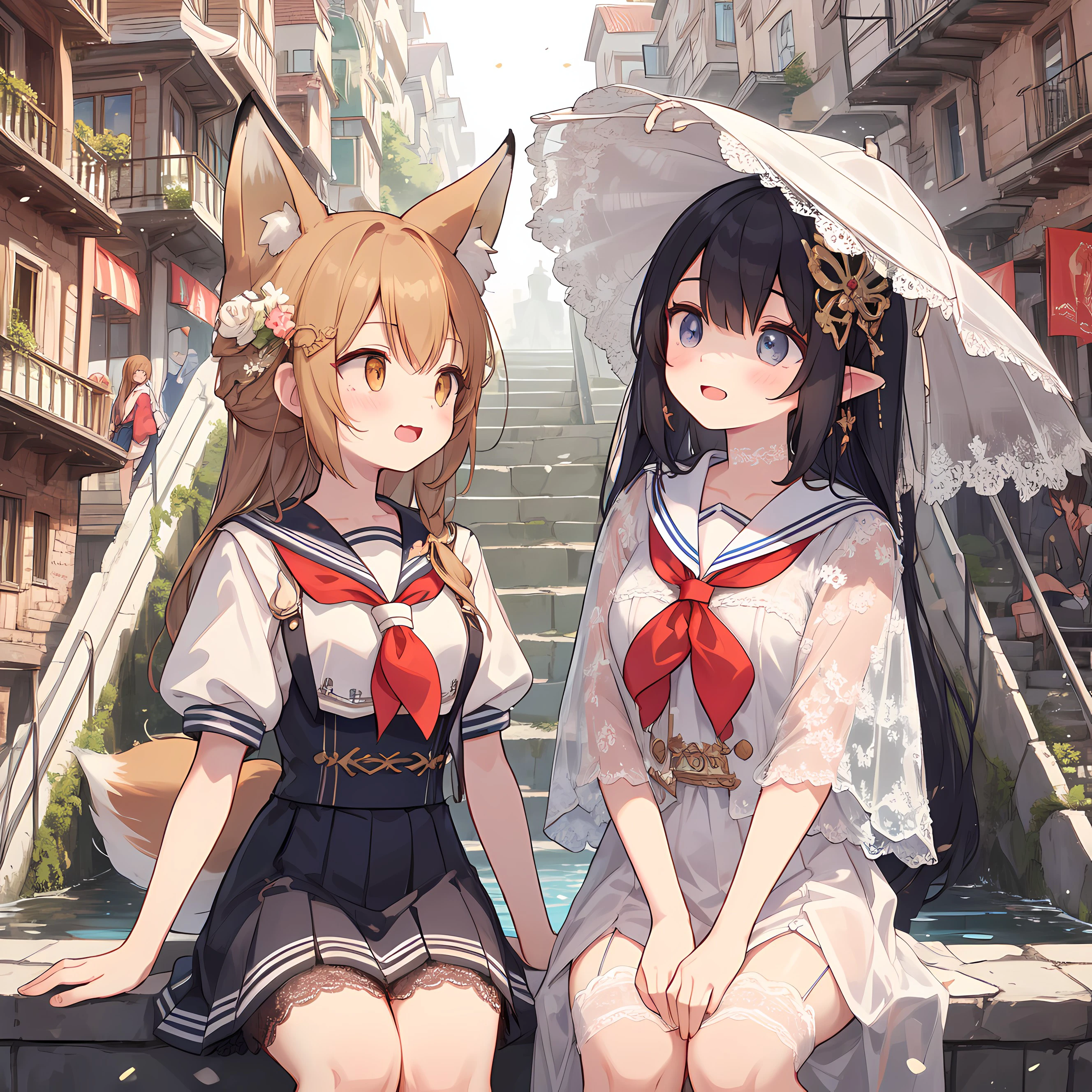 古都と狐少女