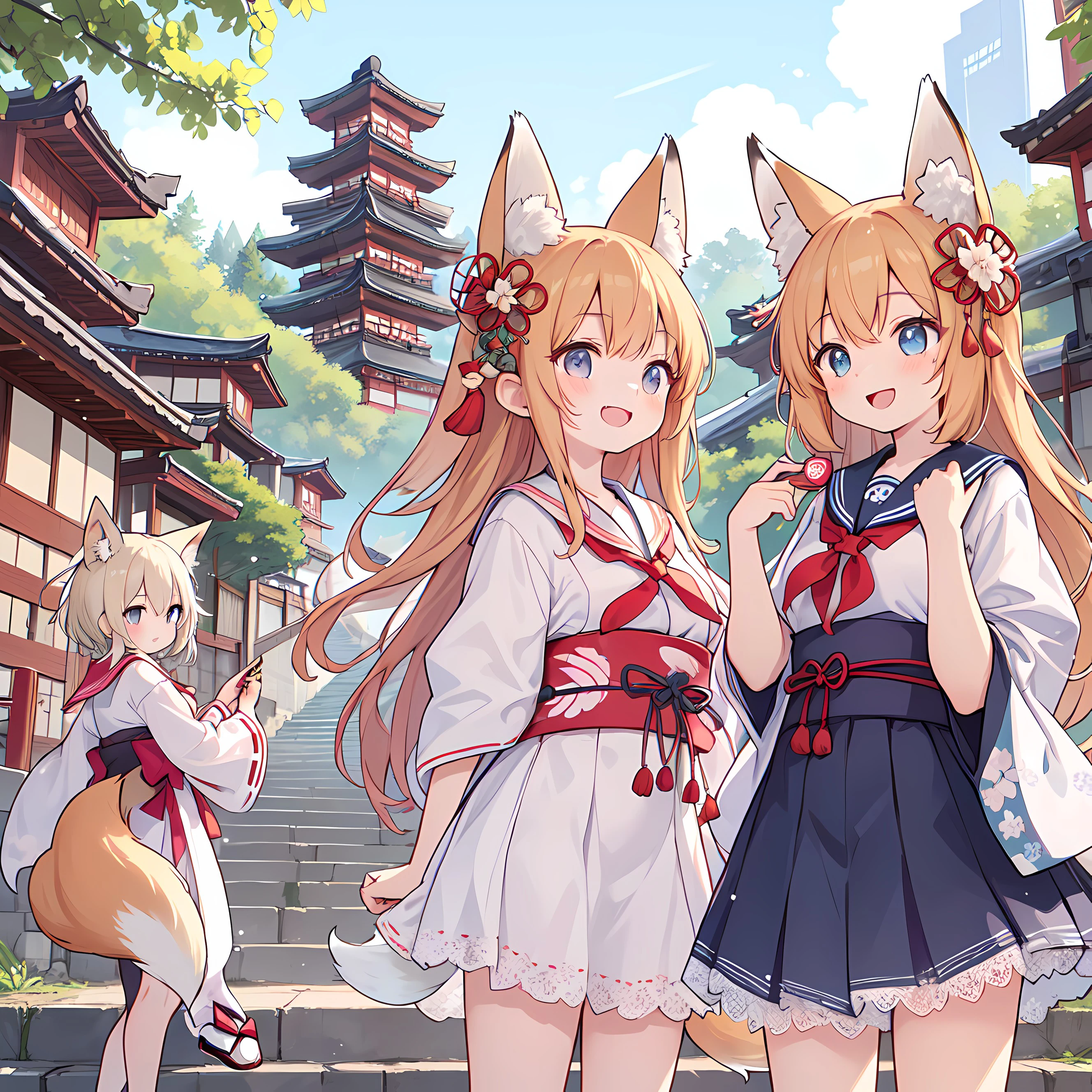 古都と狐少女