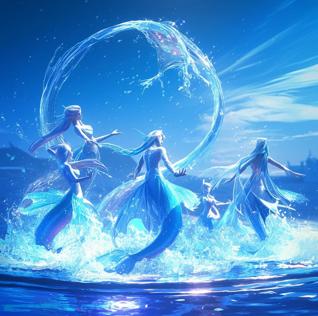 People Dancing on the Sea Surface/海洋之舞/海面で踊る人々