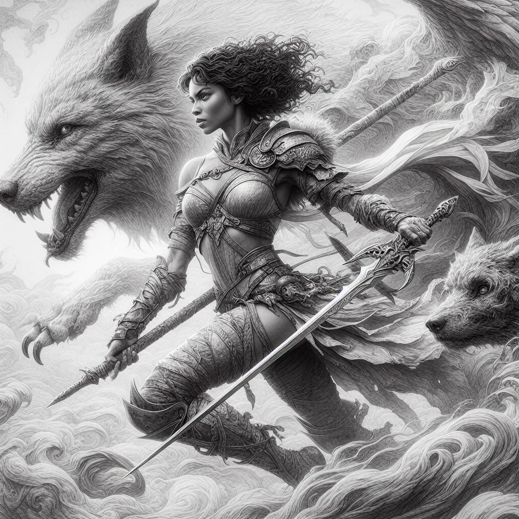 A girl with wolf
