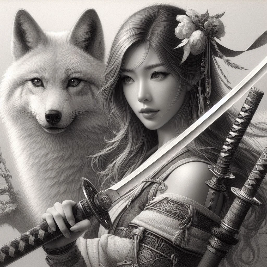 A girl with wolf