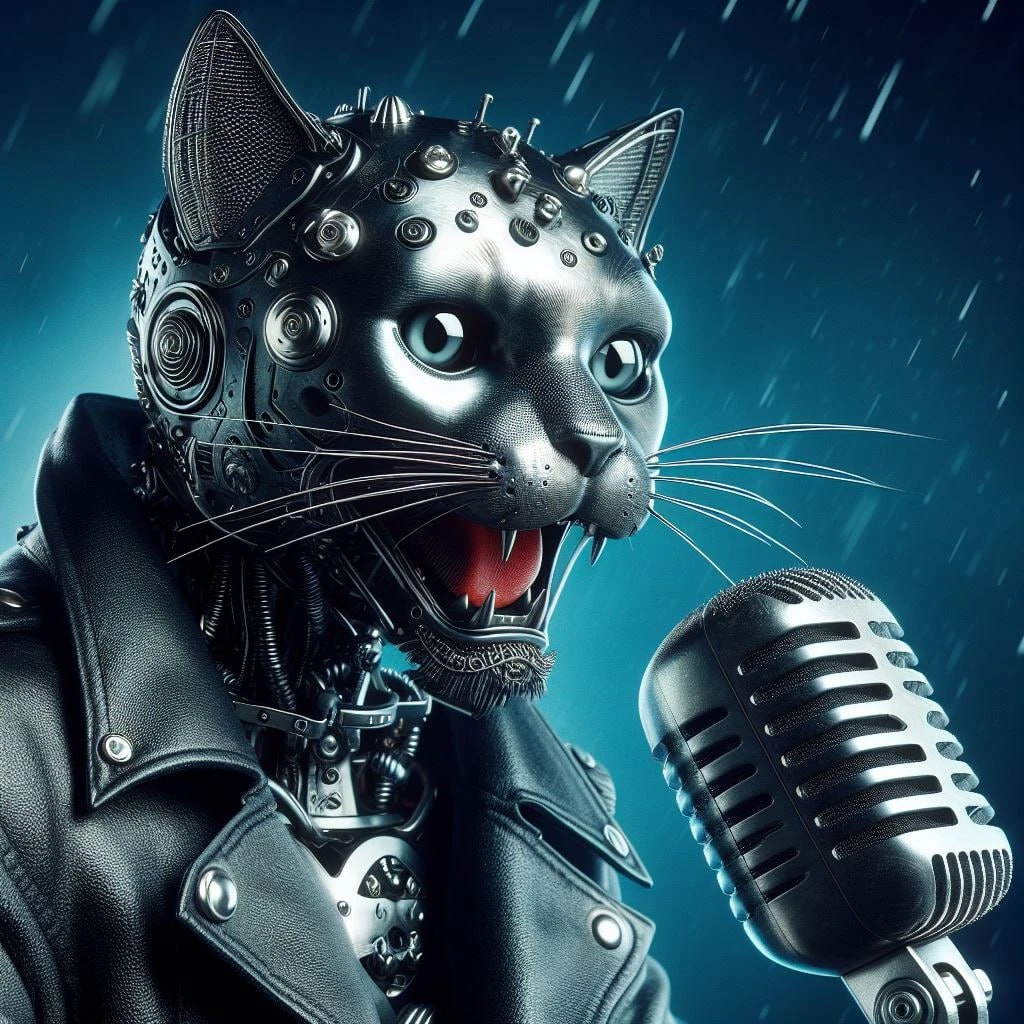 robotic singer cat