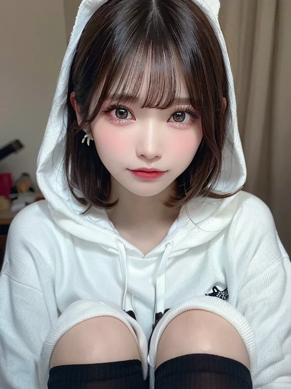 白いパーカー