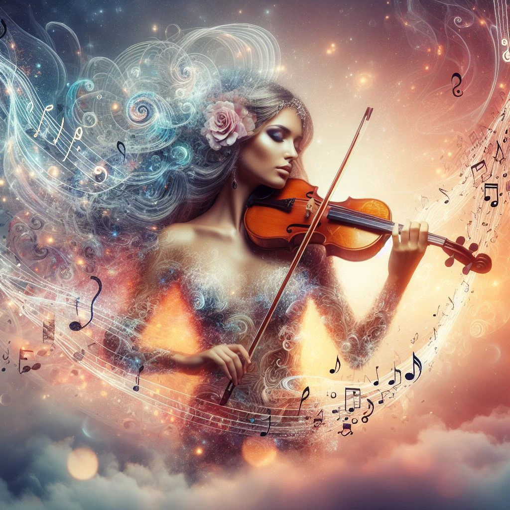 a girl is playing a liquid music