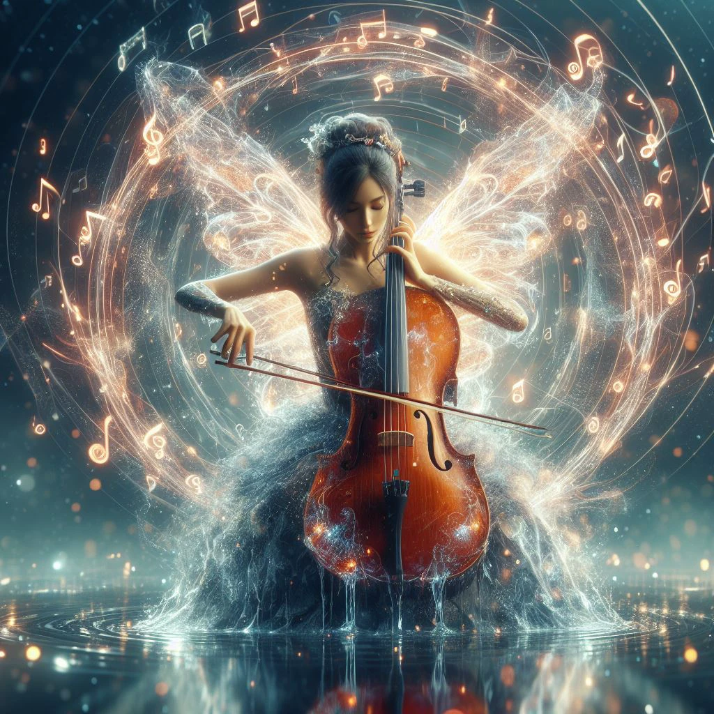 a girl is playing a liquid music