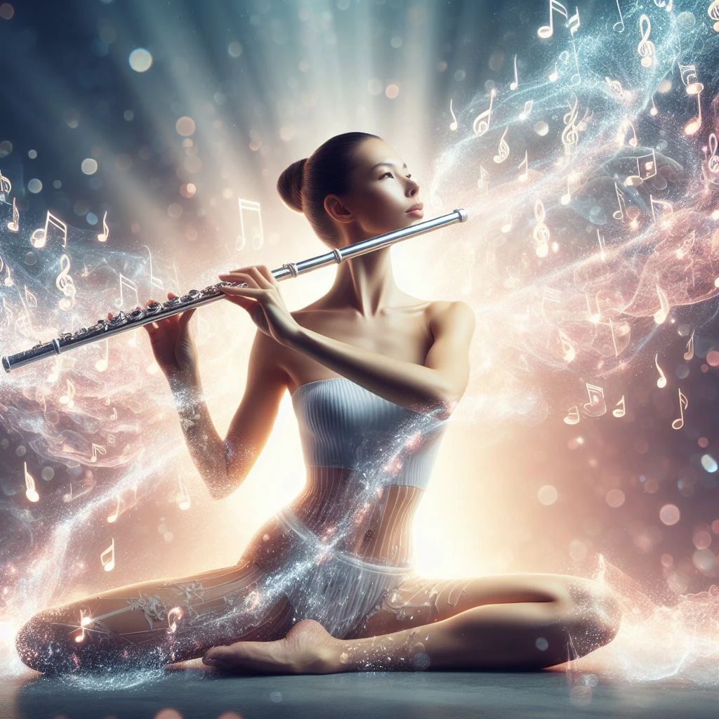 a girl is playing a liquid music