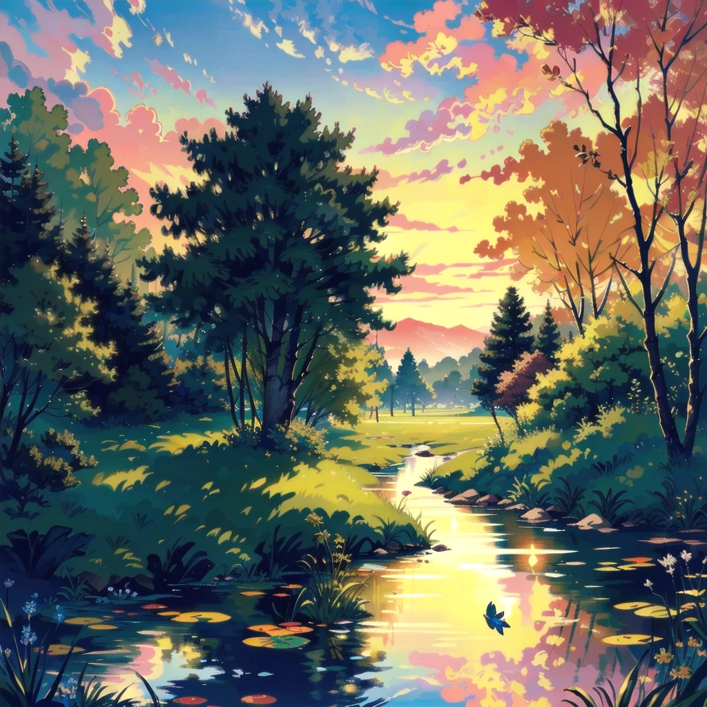 Evening Pond/傍晚的池塘/夕暮れの池
