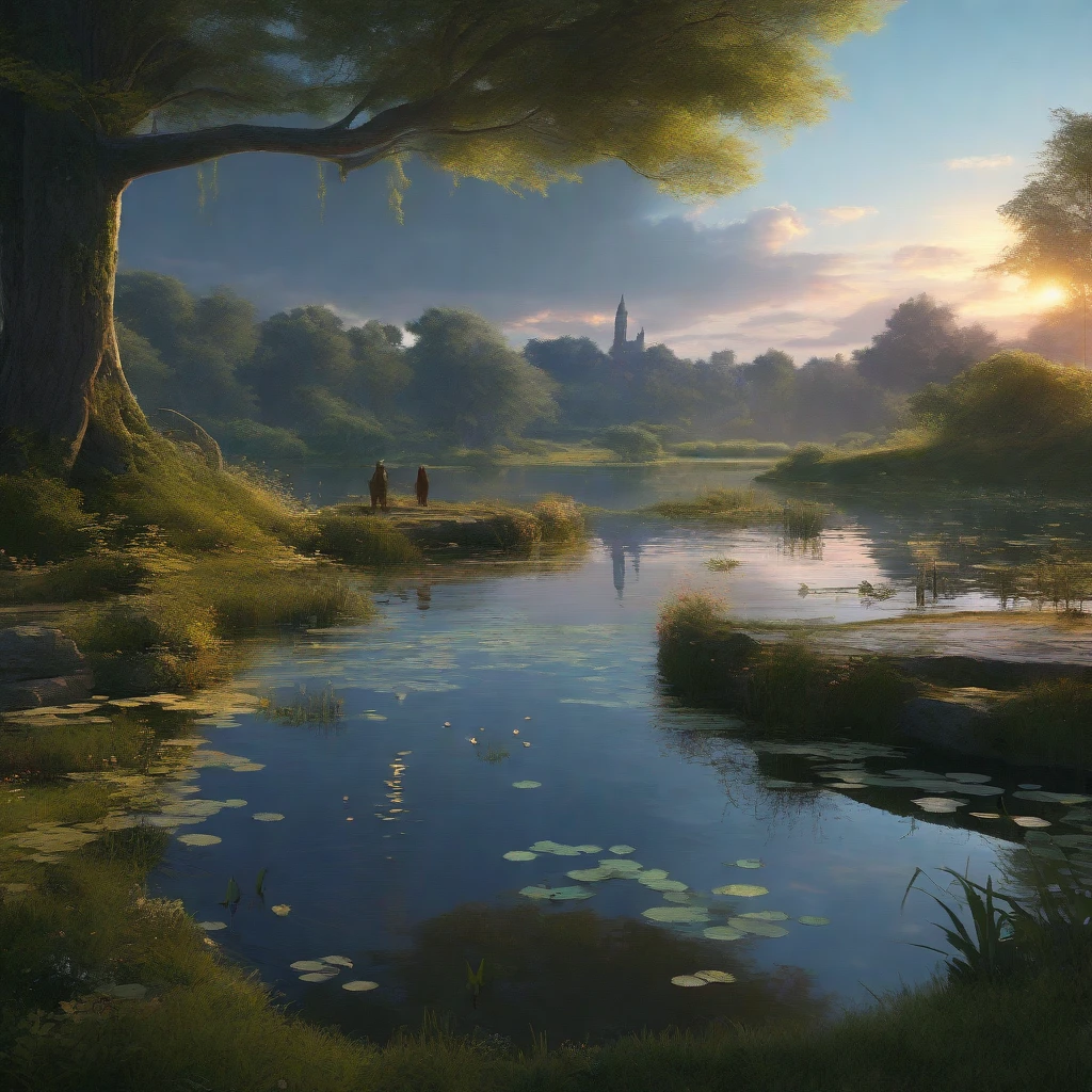 Evening Pond/傍晚的池塘/夕暮れの池