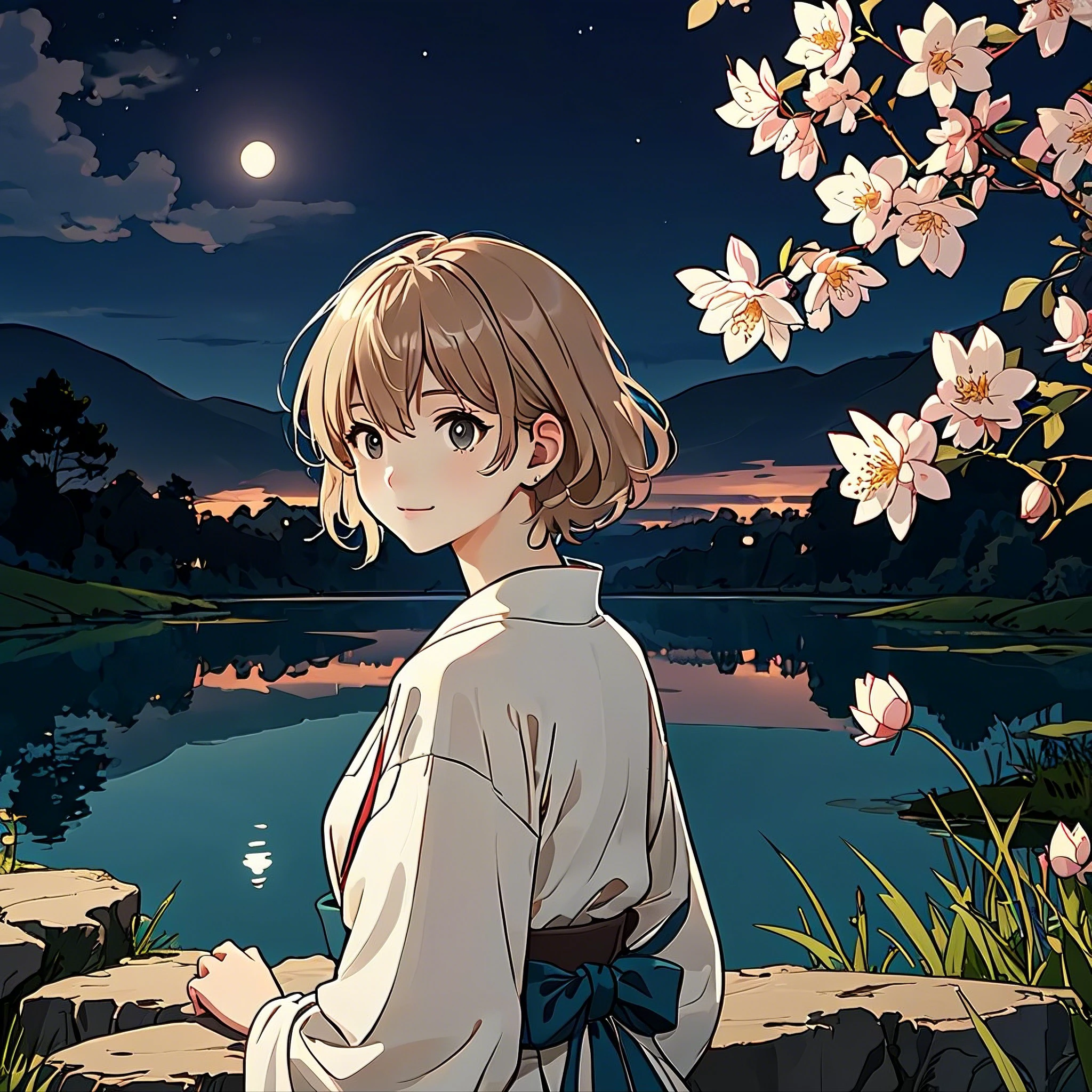 Evening Pond/傍晚的池塘/夕暮れの池