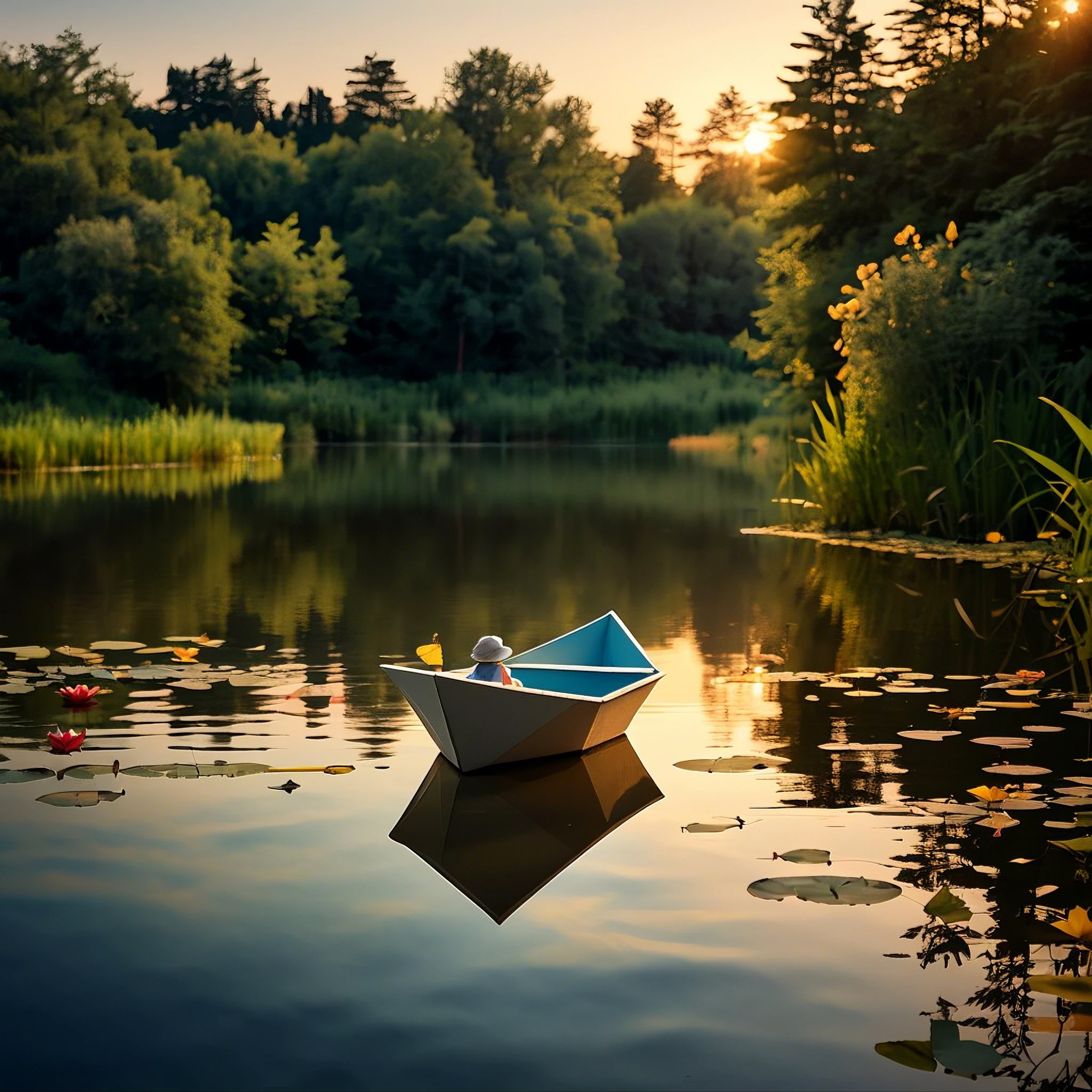 Evening Pond/傍晚的池塘/夕暮れの池