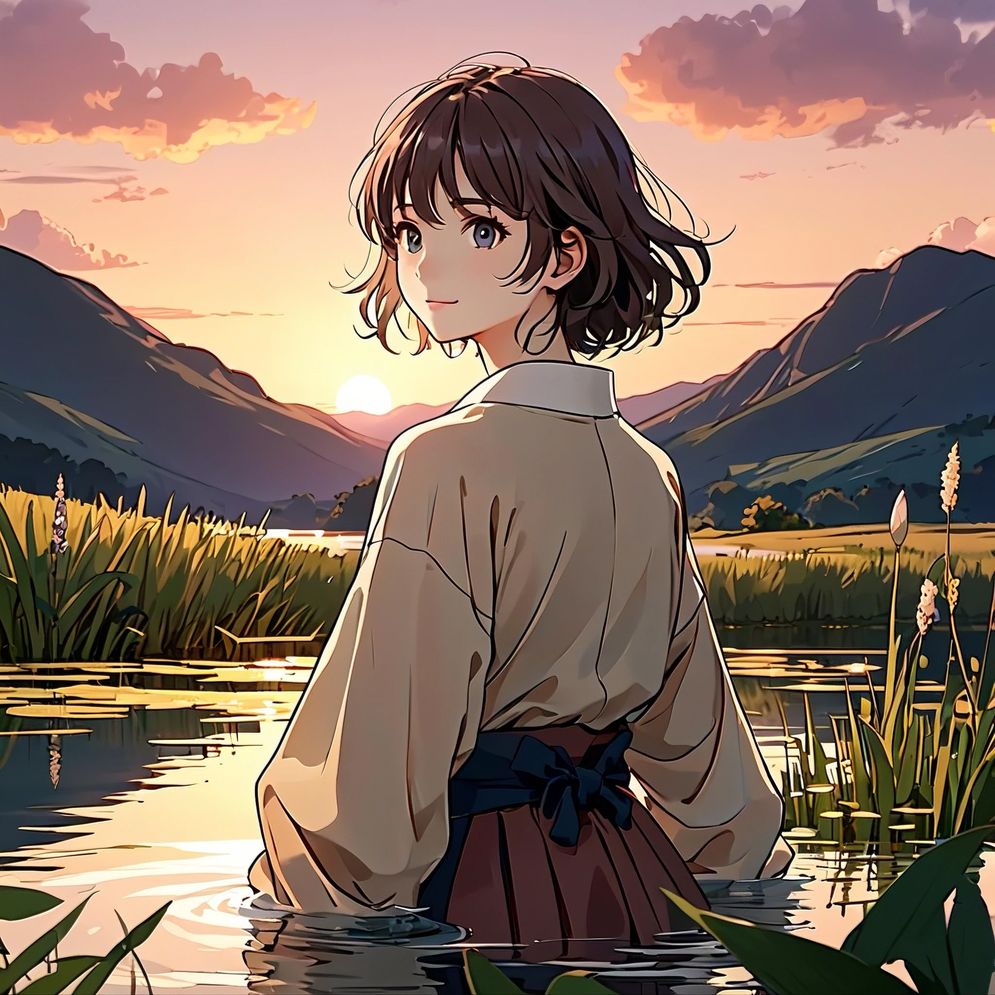 Evening Pond/傍晚的池塘/夕暮れの池