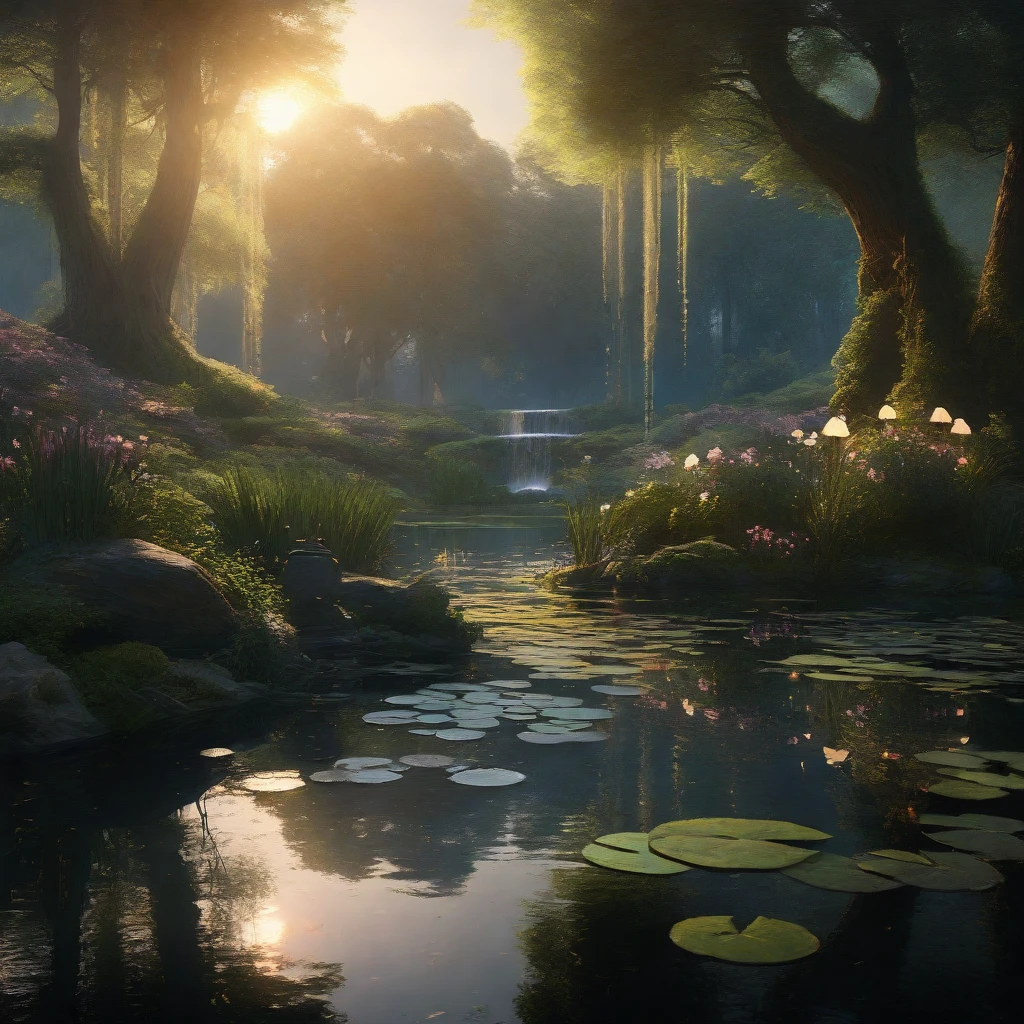 Evening Pond/傍晚的池塘/夕暮れの池