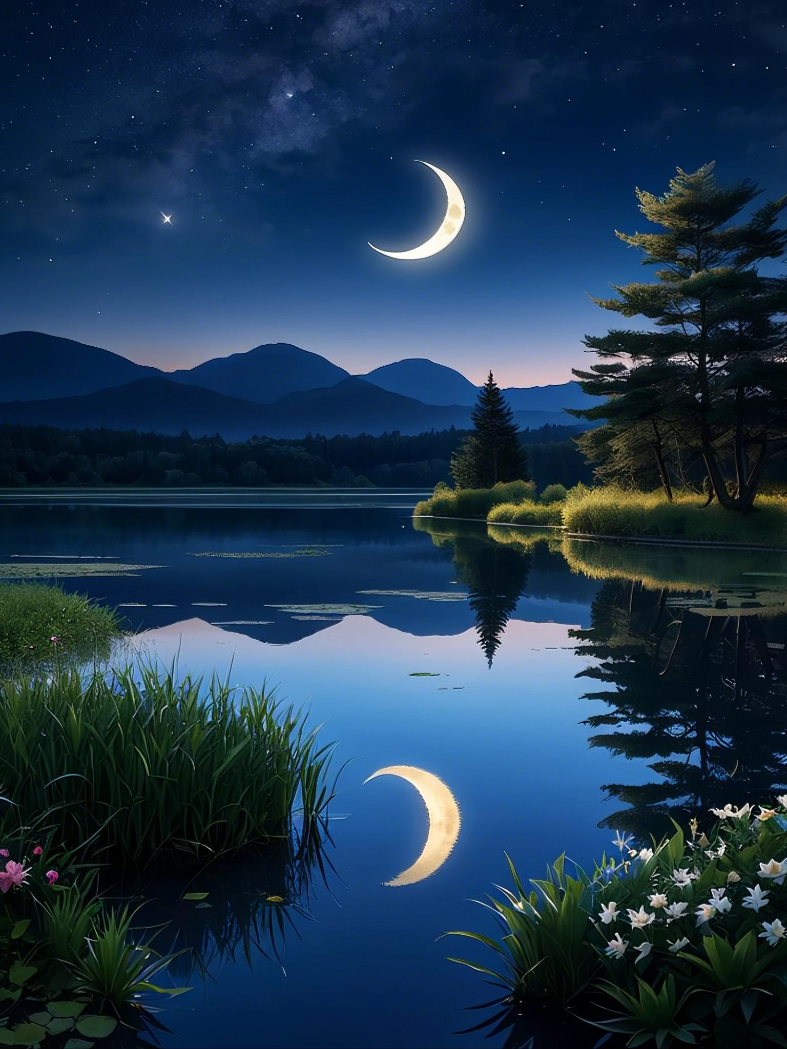 Evening Pond/傍晚的池塘/夕暮れの池