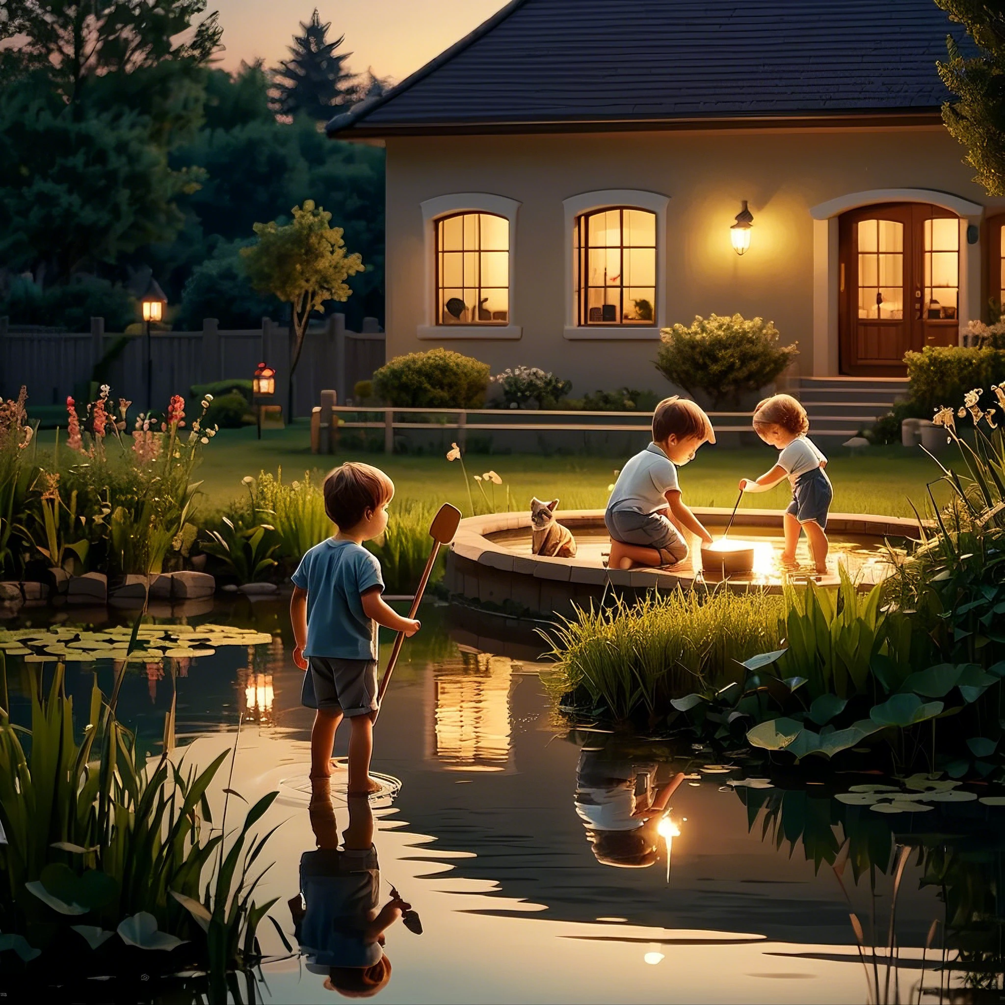 Evening Pond/傍晚的池塘/夕暮れの池