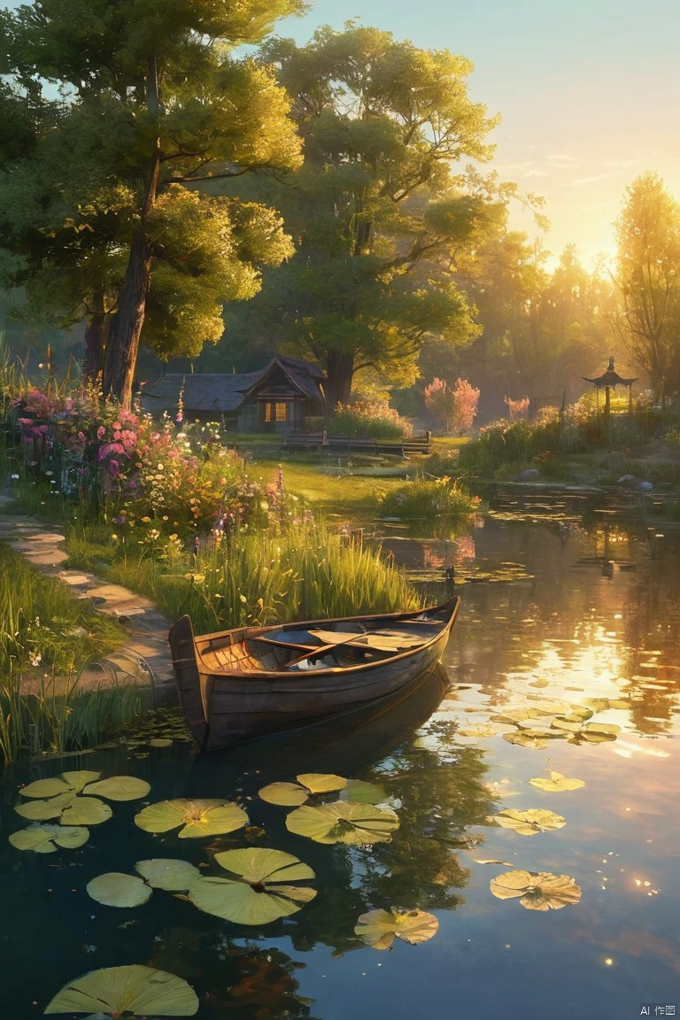 Evening Pond/傍晚的池塘/夕暮れの池