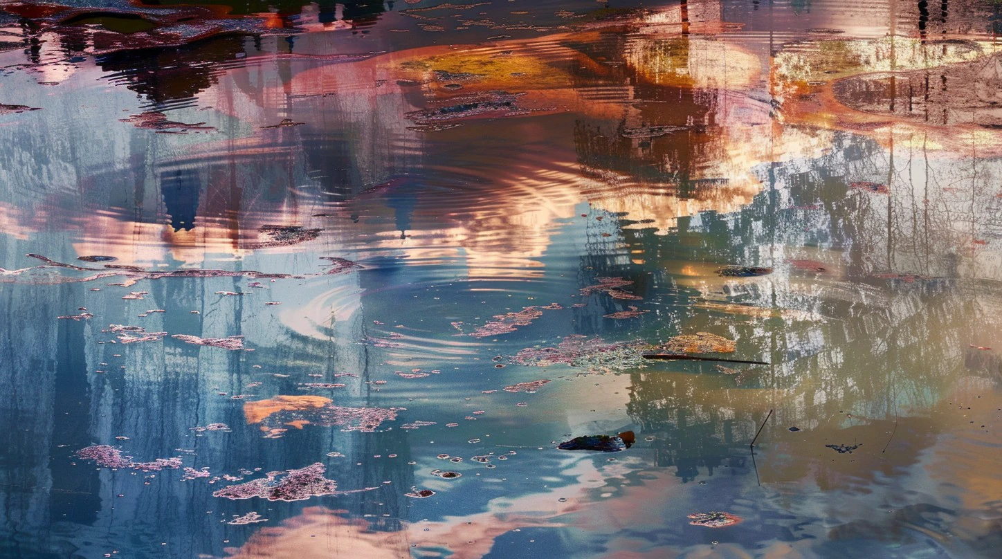 Evening Pond/傍晚的池塘/夕暮れの池