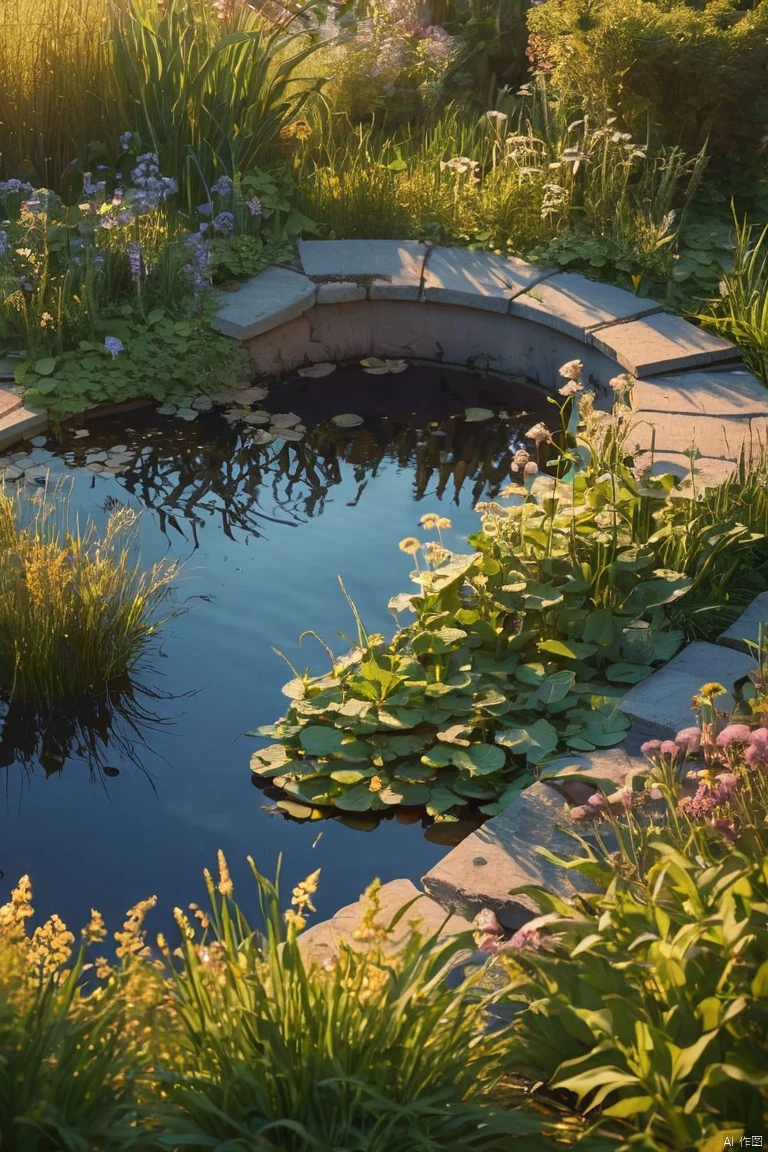 Evening Pond/傍晚的池塘/夕暮れの池