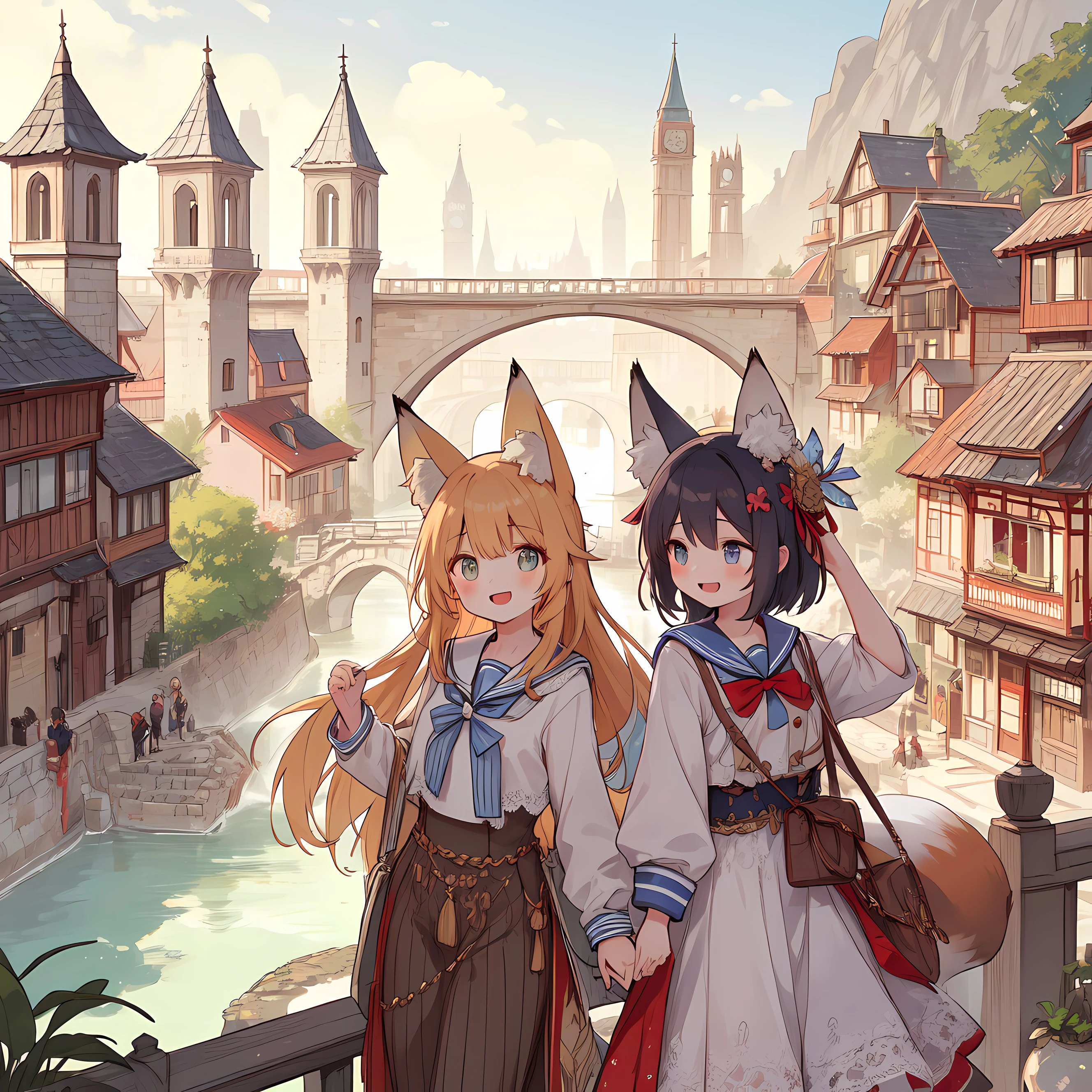 古都と狐少女
