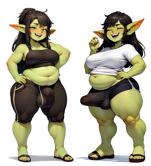 Dominação feminina,Menina Monstro,Humanoide,Diferença de tamanho,Dois goblins futanari em uma masmorra perdida