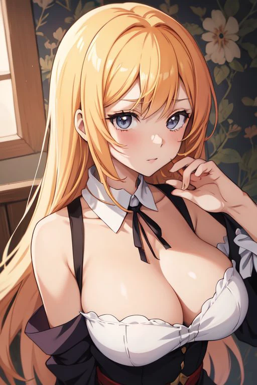 A close up of a woman in a dress sitting on a table