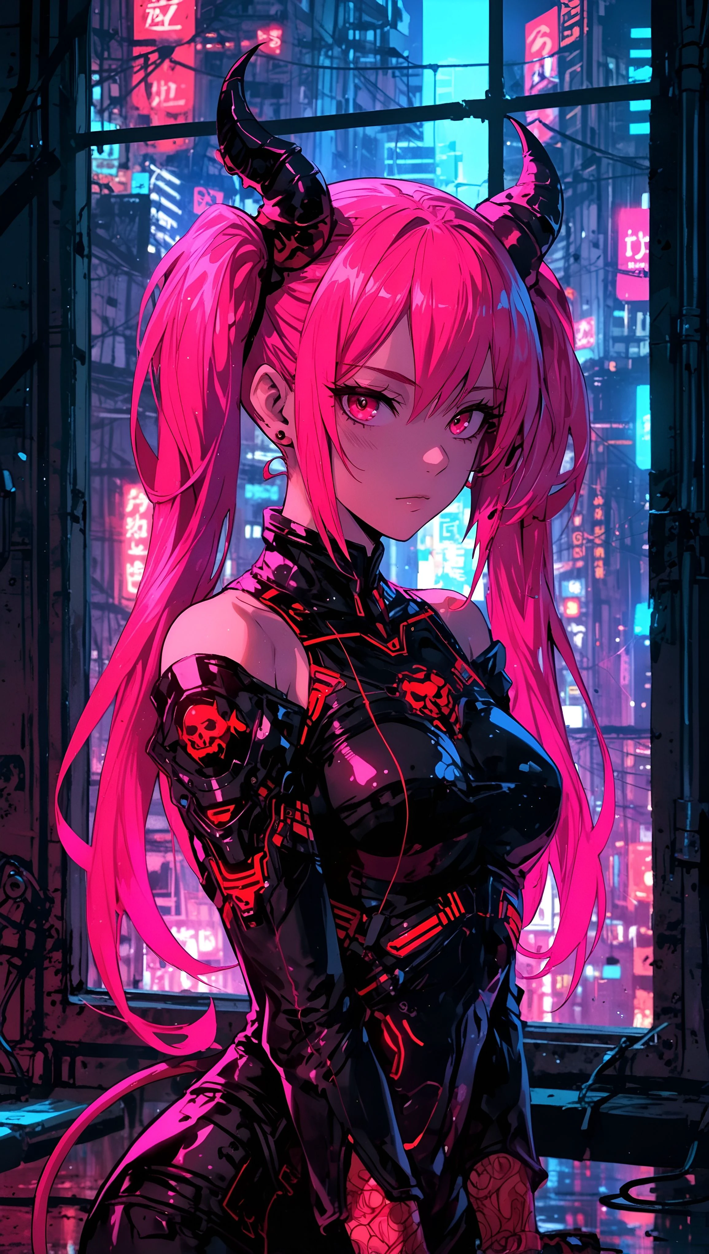pink haired anime girl