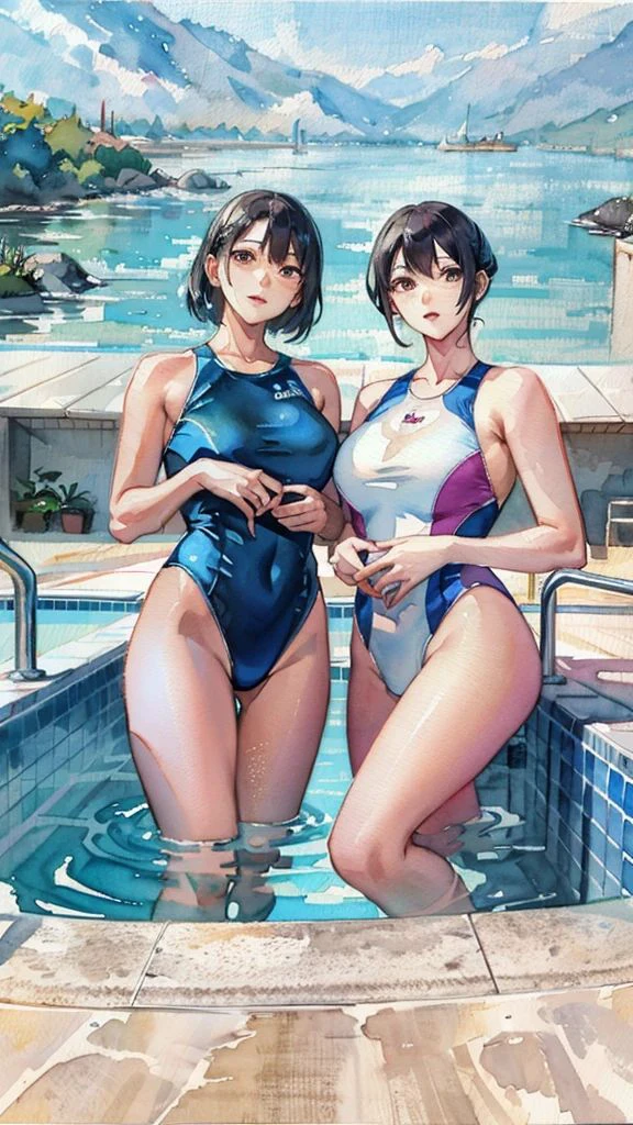 競泳水着先輩と親友