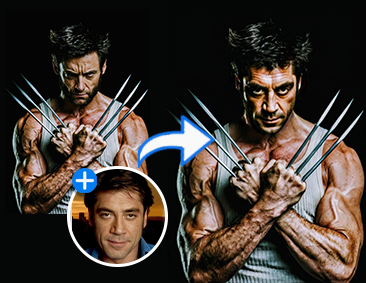 Échanger le visage avec Wolverine