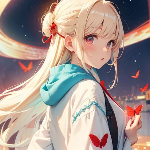 White kimono in Red butterflies 🦋