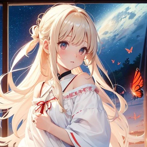 White kimono in Red butterflies 🦋