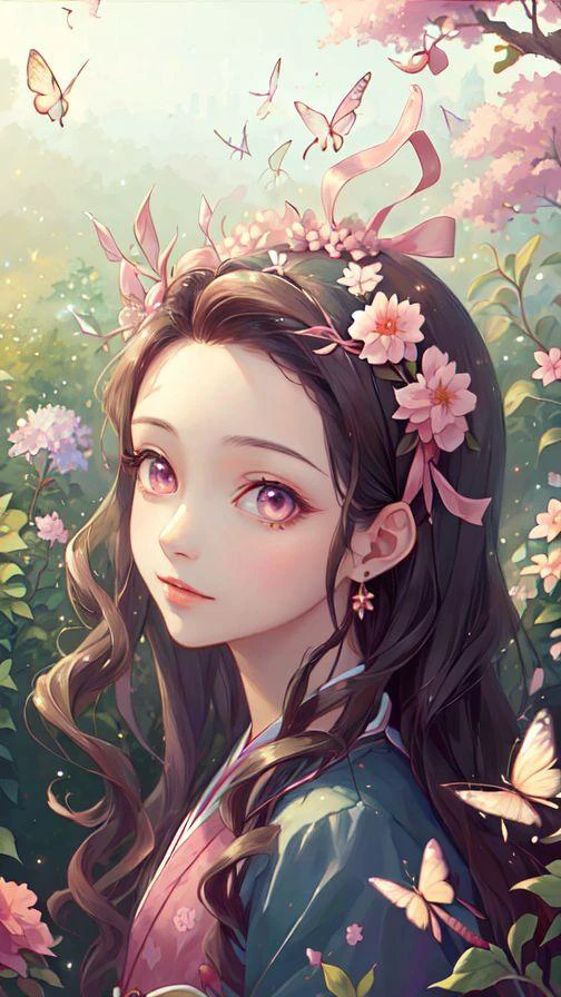 Nezuko in a Field of Flowers